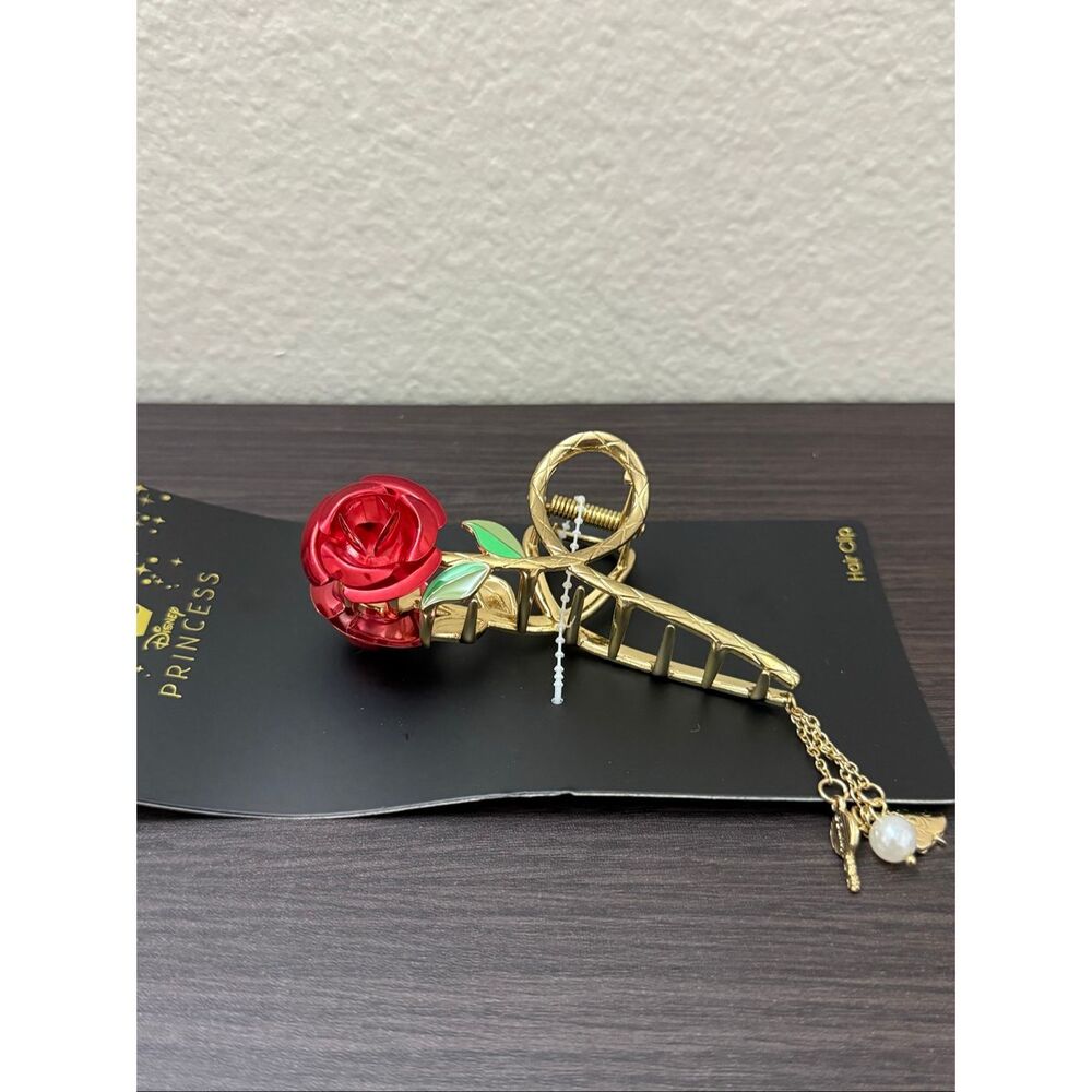 Disney Beauty And The Beast Rose Charm Claw Hair Clip - Picture 2 of 3